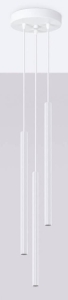 Biała lampa wisząca trzy smukłe walce Sollux Lighting SL.1340 Arche 3xG9