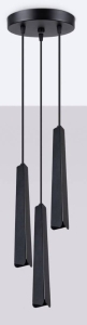 Czarna lampa wisząca z trzema tubularnymi kloszami nad stół Sollux Lighting SL.1401 Prysm 3xG9 19,5cm