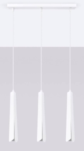 Biała lampa wisząca listwa 45cm z trzema tubularnymi kloszami nad stół Sollux Lighting SL.1399 Prysm 3xG9