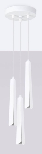 Biała lampa wisząca z trzema tubularnymi kloszami nad stół Sollux Lighting SL.1398 Prysm 3xG9 19,5cm