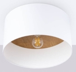 Biały okrągły plafon z jasną sklejką Sollux Lighting SL.1393 Telesto E27 35cm