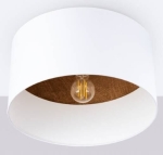 Biały okrągły plafon z ciemną sklejką Sollux Lighting SL.1392 Telesto E27 35cm