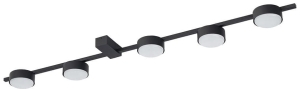 Czarna lampa sufitowa na korytarz podłużna listwa i okrągłe reflektory Nowodvorski 8262 Pills V 5xGX53 98cm
