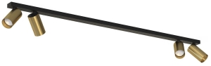 Lampa sufitowa czarna listwa 118cm z mosiężnymi reflektorami Nowodvorski 7784 Mono IV 4xGU10