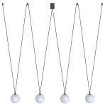 Lampa wisząca z białymi kulami nad wyspę Nowodvorski 10354 Sling IV 4xG9