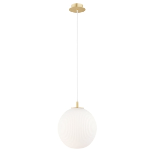 Mosiężna lampa wisząca z szklanym kloszem kulą Argon 8507 Paloma E27 25cm