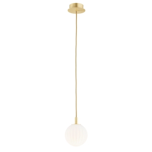 Mosiężna lampa wisząca z szklanym kloszem kulą Argon 8506 Paloma E14 12cm