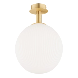 Mosiężna lampa sufitowa z szklanym kloszem kulą Argon 8505 Paloma E27 25cm