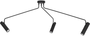 Czarna lampa sufitowa z trzema długimi ramionami i regulowanymi reflektorami Nowodvorski 6504 Eye Super III 3xGU10
