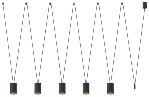 Czarno złota lampa wisząca nad wyspę Nowodvorski 7817 More Tone V 5xGU10