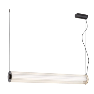 Tytanowa podłużna lampa wisząca ledowa z szklanym ryflowanym kloszem Argon 8625 Hampton 90W 3000K 120cm