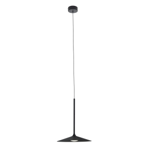 Czarna lampa wisząca z płaskim kloszem spodkiem Max Light P0456 Hana LED 6W 3000K CRI90 17,5cm