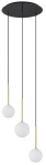 Lampa wisząca białe kule złote dodatki i czarna okrągła rozeta Nowodvorski 10304 Karo III 3xG9 46cm x 100cm