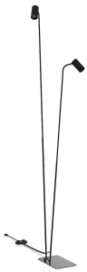 Czarna lampa podłogowa z dwoma ramionami z reflektorami Nowodvorski 7708 Mono II 2xGU10 212cm