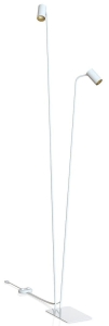 Biała lampa podłogowa z dwoma ramionami z biało złotymi reflektorami Nowodvorski 7715 Mono II 2xGU10 212cm