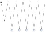Lampa wisząca z białymi kulami nad wyspę Nowodvorski 10355 Sling V 5xG9