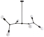 Czarna konfigurowana lampa sufitowa do dużych pomieszczeń Nowodvorski 9138 Twig VI 6xE27 113cm x 70cm
