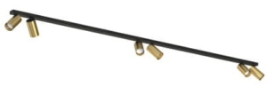 Lampa sufitowa gotowa czarna listwa z mosiężnymi regulowanymi reflektorami Nowodvorski 7785 Mono VI 6xGU10 200cm