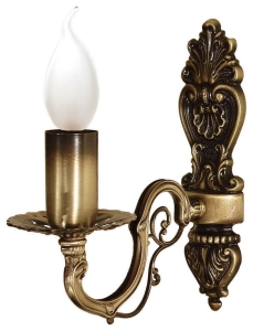 Patynowany klasyczny kinkiet ścienny świecznik pojedynczy Lemir O1310/K1 Antares E14