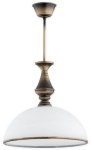 Klasyczna pojedyncza lampa sufitowa stelaż patyna i klosz alabaster Lemir O3167 W1 PAT Hermes E27 35cm