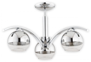 Nowoczesny chromowany żyrandol sufitowy z szklanymi kloszami Lemir O2523 W3 CH Leo 3xE27 48cm