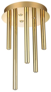 Lampa sufitowa plafon wielopunktowy złoty Azzardo AZ5751 Ilios 5 Top 3-step Dimm LED 32W 3000K