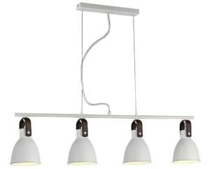 Biała lampa wisząca z kloszami na listwie Azzardo AZ1282 Tessio 4xE14 120cm