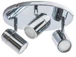 Okrągła chromowana lampa sufitowa z reflektorami do łazienki Azzardo AZ2556 Noemie 3xGU10 IP44 25cm