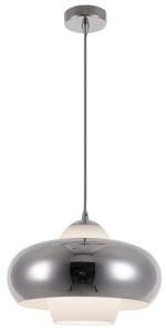 Chromowana lampa wisząca z okrągłym kloszem Azzardo AZ3167 Valten E27 32cm