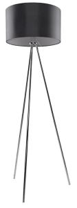 Lampa podłogowa trójnóg chromowane nogi i szary abażur Azzardo AZ2967 Finn E27 150x45cm