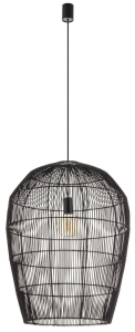 Lampa wisząca z dużym czarnym bambusowym kloszem Nowodvorski 11168 Haiti E27