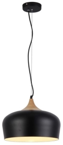 Czarna z brązowym stożkiem kopułowa lampa wisząca Azzardo AZ1331 Parma E27 36cm