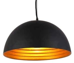 Kopułowa lampa wisząca w czarnym kolorze z złotym wnętrzem Azzardo AZ1394 Modena E27 40cm