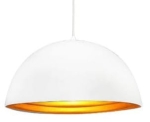 Kopułowa lampa wisząca w białym kolorze z złotym wnętrzem Azzardo AZ1397 Modena E27 40cm