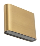 Mosiężny prostokątny płaski kinkiet odporny na wodę Nowodvorski 11365 Semi LED 2x3W 3000K IP54