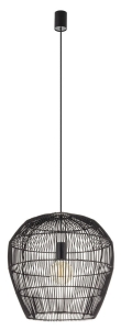 Bambusowa czarna lampa wisząca do sypialni Nowodvorski 11166 Haiti E27 43cm