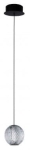 Lampa wisząca z regulacją wysokości kula czarny/przezroczysty Azzardo AZ6015 Edem 1 LED 4,2W 3000K