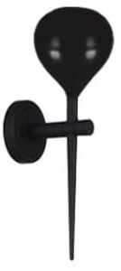 Czarny kinkiet z szklanym kloszem kopułą i długim szpikulcem Azzardo AZ1074 Aga E14