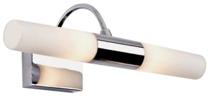 Chromowany kinkiet łazienkowy dwa klosze walce na łuku Azzardo AZ1297 Liliane 2xG9 36cm IP44