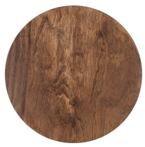 Okrągły płaski kinkiet z sklejki w kolorze ciemnego drewna Nowodvorski 11290 Timber LED 10W 3000K CRI90 25cm