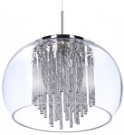 Lampa wisząca z szklanym kloszem pączkiem i kryształkami Azzardo AZ3081 Rego G9 22cm