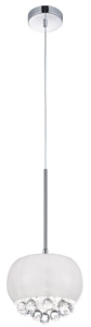 Biała lampa wisząca z akrylowymi kryształkami Azzardo AZ3080 Quince G9 22cm