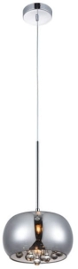 Lampa wisząca z chromowanym lustrzanym kloszem i kryształkami akrylowymi Azzardo AZ3082 Burn G9 22cm
