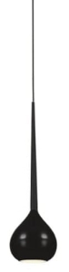 Czarna lampa wisząca smukła łezka Azzardo AZ1061 Aga E14