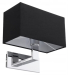 Chromowany kinkiet z czarnym abażurem sześcianem Azzardo AZ1556 Martens E27