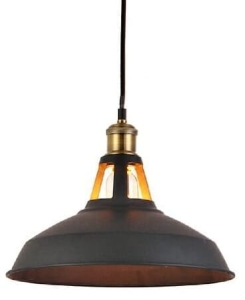 Czarna lampa wisząca z mosiężnym dodatkiem do kuchni Azzardo AZ1351 New Axel E27 31cm