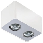 Biała z aluminiowym spodem lampa sufitowa spot Azzardo AZ1386 Nino 2xGU10