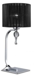 Lampa stołowa z chromowaną podstawą i czarnym abażurem glamour Azzardo AZ0502 Impress E27