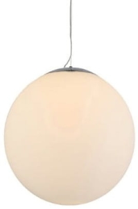 Chromowana lampa wisząca z kloszem kulą 25cm Azzardo AZ2515 White Ball E27