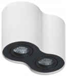 Biało czarna podwójna tuba spot z regulowanymi punktowymi żarówkami Azzardo AZ1753 Bross 2xGU10